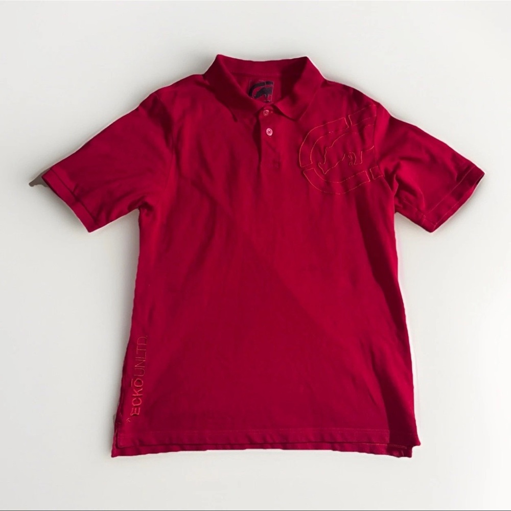 Vintage ECKO Polo Men’s Size Medium Short Sleeve Mens Red Y2K Street Hip Hop Rap